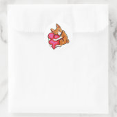Sticker Rond Basenji Love (Sac)