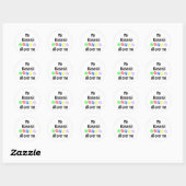 Sticker Rond Basenji Walks Design (Feuille)