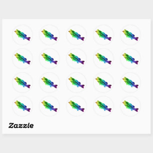 Sticker Rond BASES LARGEMOUTH Arc-en-ciel