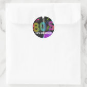 Sticker Rond Bash Retro Rainbow Splash fête d'anniversaire des  (Sac)