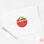 Sticker Rond Basil de tomate lasagne alimentaire italien étique (Enveloppe)