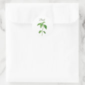 Sticker Rond Basil Herbes Aquarelle Cuisine Vert Rustique (Sac)