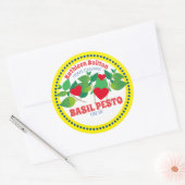 Sticker Rond Basil pesto coeur maison italienne en conserve (Enveloppe)