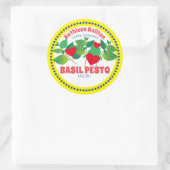 Sticker Rond Basil pesto coeur maison italienne en conserve (Sac)