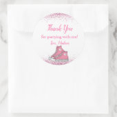 Sticker Rond Basket Anniversaire, Parties scintillant douce 16 (Sac)