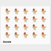 Sticker Rond Basket-ball (Feuille)