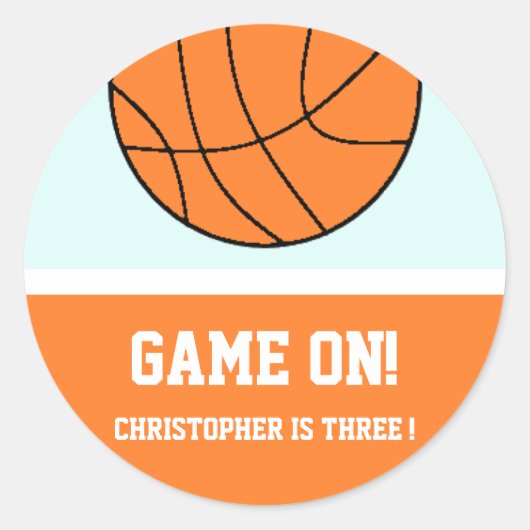 Sticker Rond Basket-ball 3e anniversaire (Devant)