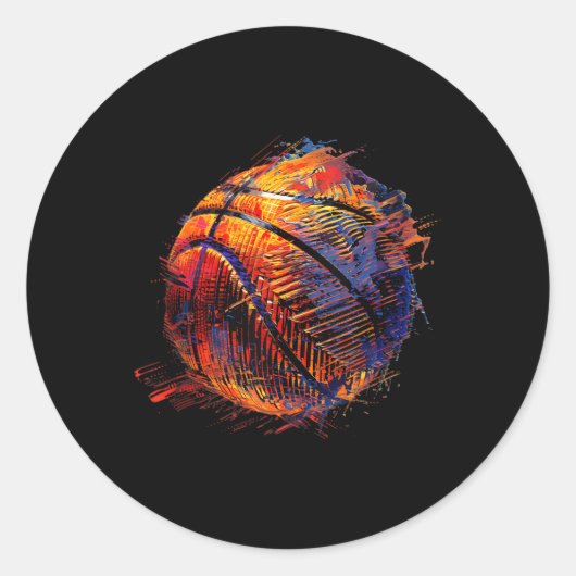 Sticker Rond Basket-ball Artwork Basket-ball Capture Bball P (Devant)