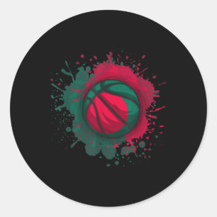 Sticker Rond Basket-ball avec drapeau du Bangladesh