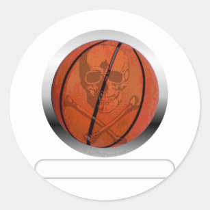 Sticker Rond Basket-ball avec le crâne personnalisé