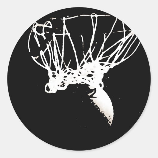 Sticker Rond Basket-ball Black White Pop Art (Devant)