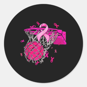 Sticker Rond Basket-ball de sensibilisation au cancer du sein P