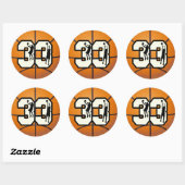 Sticker Rond Basket-ball du numéro 33 (Feuille)