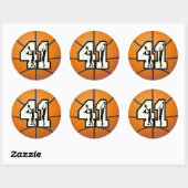 Sticker Rond Basket-ball du numéro 41 (Feuille)