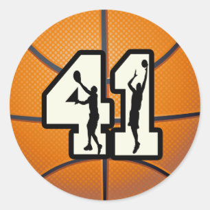 Sticker Rond Basket-ball du numéro 41