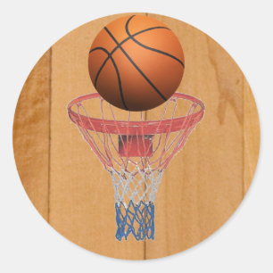 Sticker Rond Basket-ball - Effet 3D