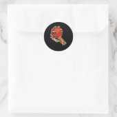 Sticker Rond Basket-ball effrayant (Sac)