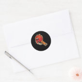 Sticker Rond Basket-ball effrayant (Enveloppe)