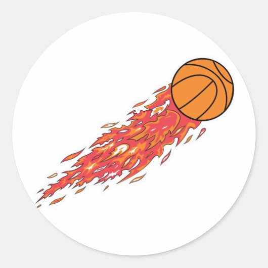 Sticker Rond basket-ball en feu (Devant)