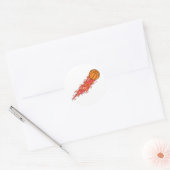 Sticker Rond basket-ball en feu (Enveloppe)