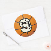 Sticker Rond Basket-ball et joueur du numéro 9 (Enveloppe)