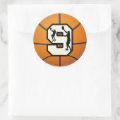 Sticker Rond Basket-ball et joueur du numéro 9 (Sac)