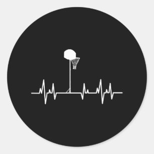 Sticker Rond Basket-ball Heartbeat 1