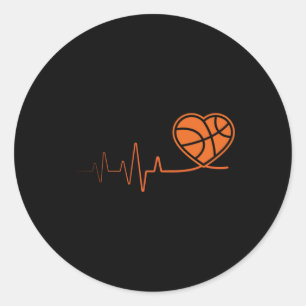 Sticker Rond Basket-ball Heartbeat Sport Motive