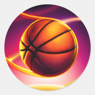 Sticker Rond Basket-ball moderne Ball Vivid Sports