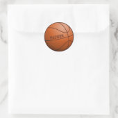 Sticker Rond Basket Ball Nom personnalisé Taille totale (Sac)