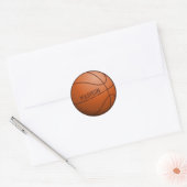 Sticker Rond Basket Ball Nom personnalisé Taille totale (Enveloppe)