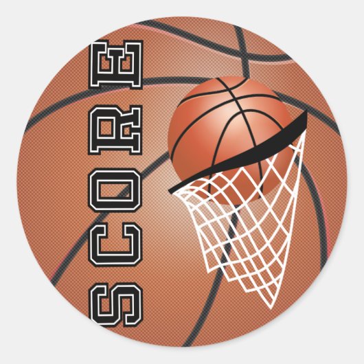 Sticker Rond Basket-ball orange Brown (Devant)
