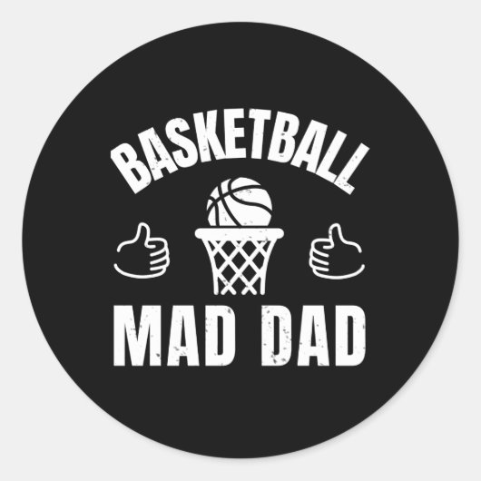Sticker Rond Basket-ball papa (Devant)
