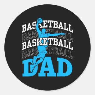 Sticker Rond Basket-ball Papa Coach Team Match Joueur Père Dadd