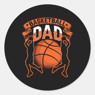 Sticker Rond Basket-ball Papa Joueur Coach Match Équipe Père Da