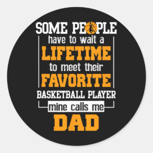 Sticker Rond Basket-ball Papa Joueur favori à vie Père D