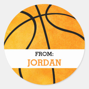 Sticker Rond Basket-ball personnalisé des sports - partie