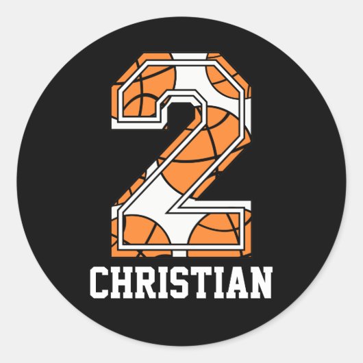 Sticker Rond Basket-ball personnalisé numéro 2 (Devant)