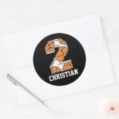 Sticker Rond Basket-ball personnalisé numéro 2 (Enveloppe)