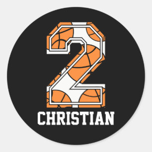 Sticker Rond Basket-ball personnalisé numéro 2
