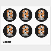 Sticker Rond Basket-ball personnalisé numéro 8 (Feuille)