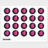 Sticker Rond Basket Ball Pink Cancer du Sein (Feuille)