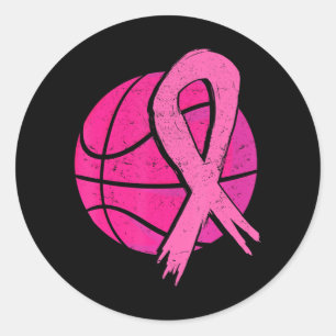 Sticker Rond Basket Ball Pink Cancer du Sein