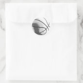 Sticker Rond Basket-ball pop art noir blanc gris tendance (Sac)