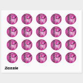 Sticker Rond Basket-ball rose (Feuille)