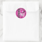 Sticker Rond Basket-ball rose (Sac)
