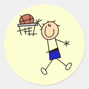Sticker Rond Basket-ball Slam Dunk - T-shirts bleus et Cadeaux