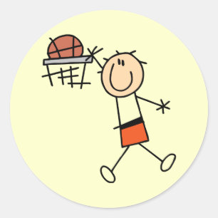 Sticker Rond Basket-ball Slam Dunk T-shirts orange et Cadeaux