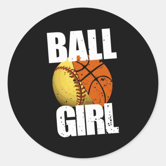 Sticker Rond Basket-ball Softball (Devant)