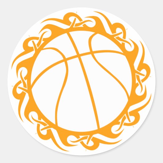 Sticker Rond basket-ball. tribal (Devant)